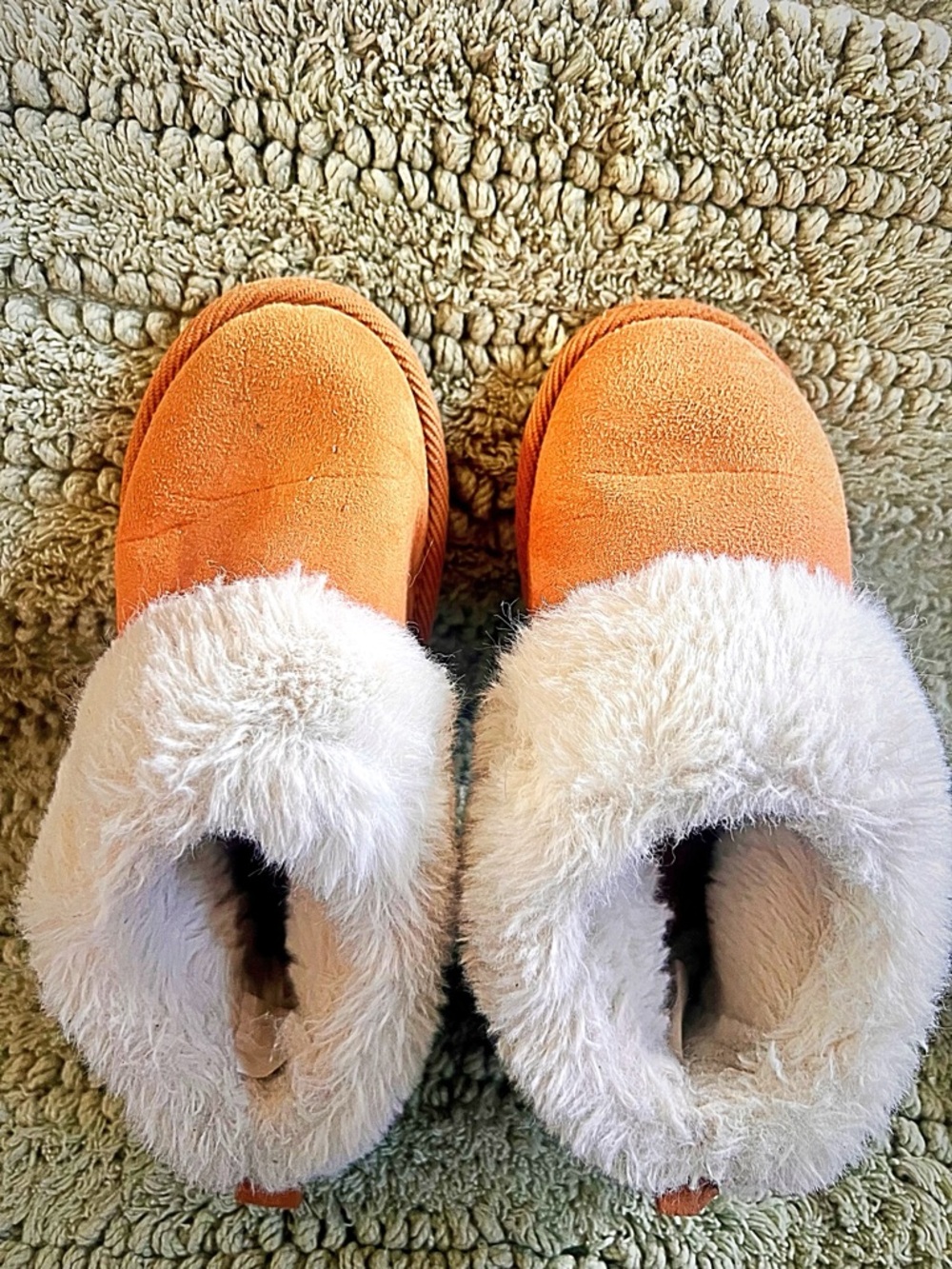 Kids brown Faux Suede Fur-Lined booties